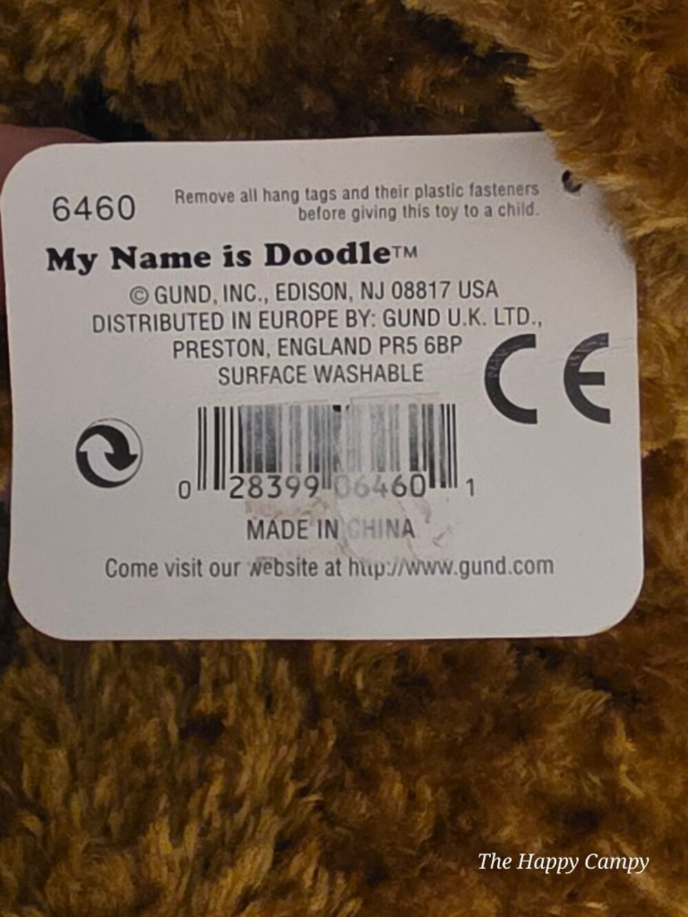 GUND “Doodle” Teddy Bear 16” Plush #6460 w/ Tags | DISCONTINUED | Rotating Head - Picture 4 of 8